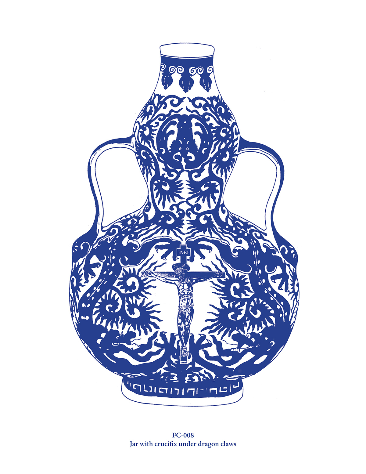 Jar with crucifix under dragon claws (FC-008)