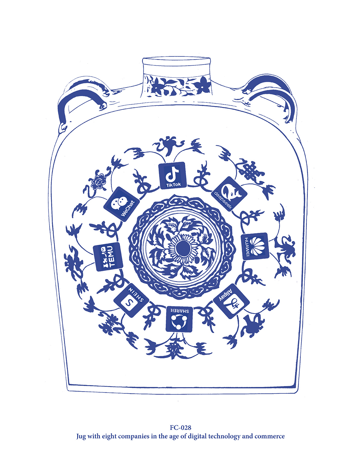 Jug with eight companies in the age of digital technology and commerce (FC-028)