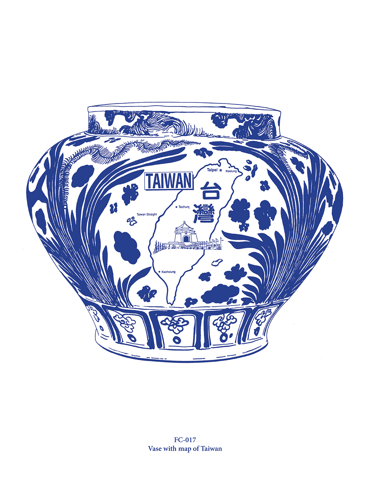 Vase with map of Taiwan (FC-017)