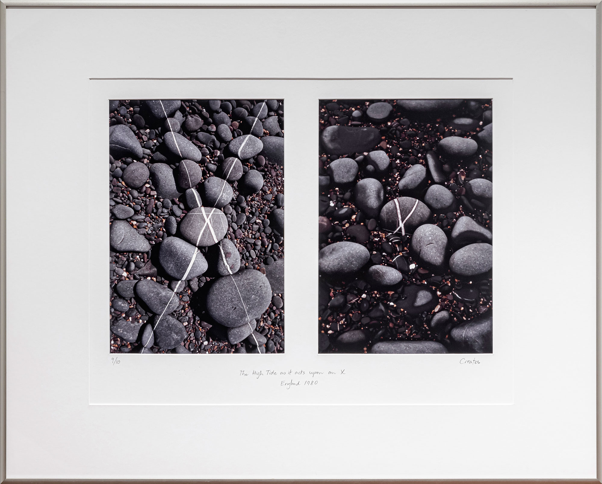 The High Tide as it acts upon an X, England 1980, from the series Paper, Stones and Water (1979-1985)